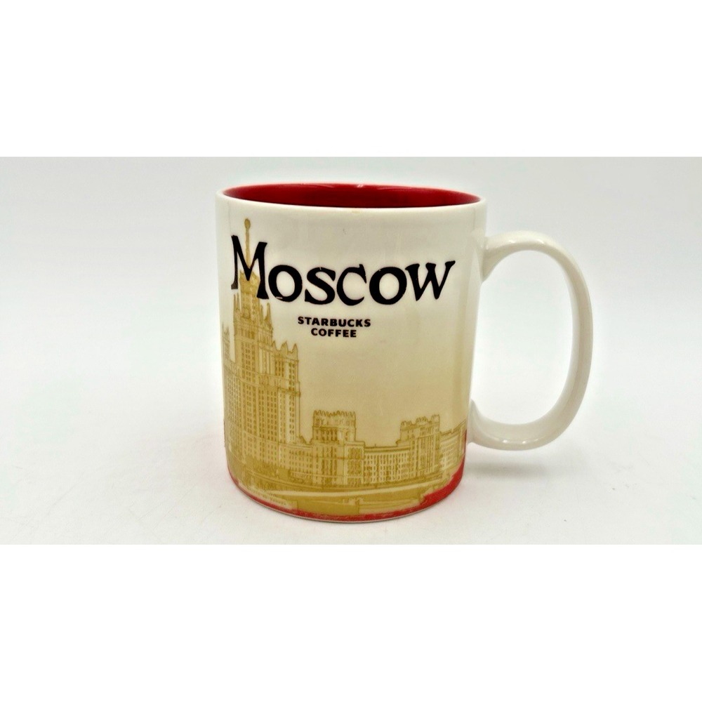 Starbucks Moscow 2012 Ceramic Coffee Mug 16 oz Red White Collector Series
